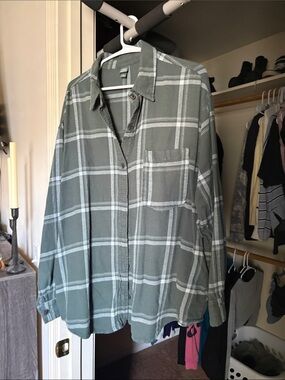 wild fable Green Plaid Button-Down Shirt
